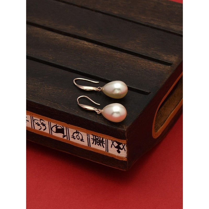 AMI Rose Gold Contemporary Drop Earrings