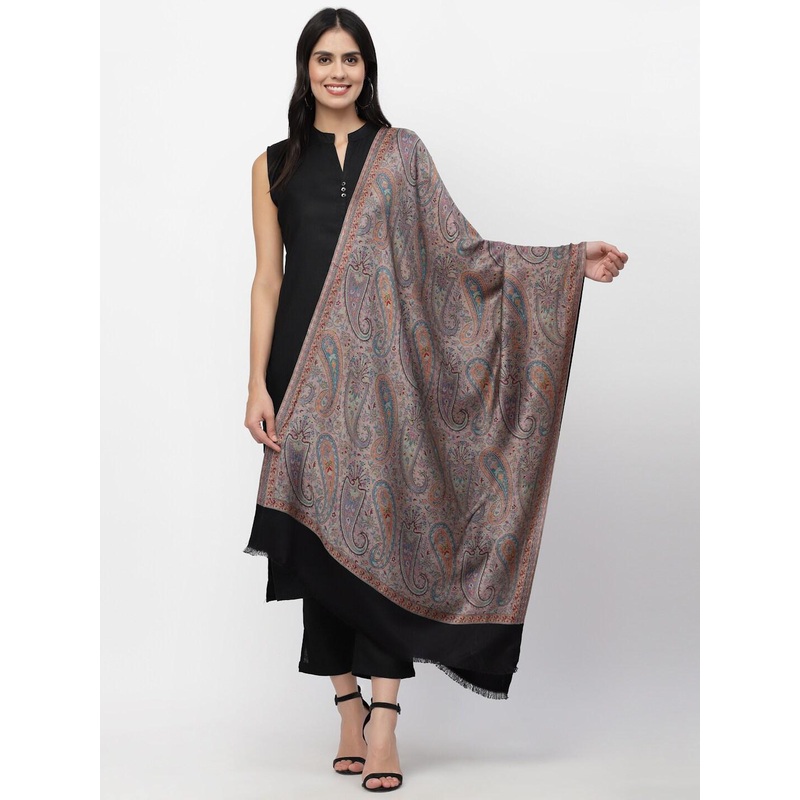 Anekaant Women Grey Woven Design Stole