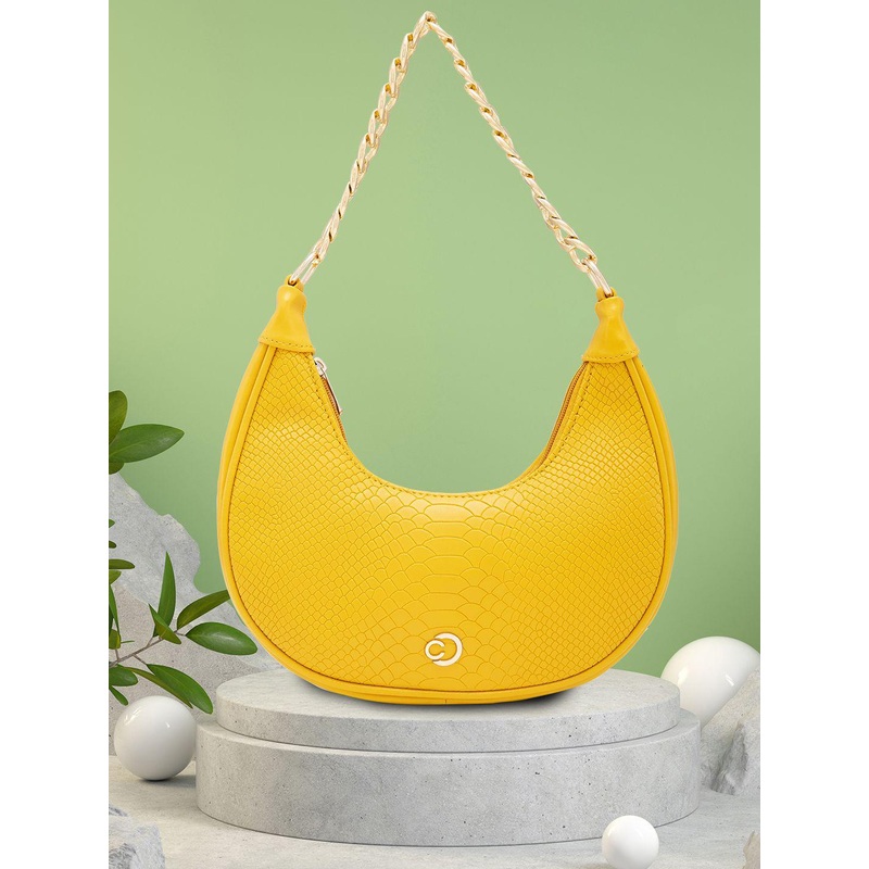 Caprese Kreya Women Yellow Small Hobo Bag