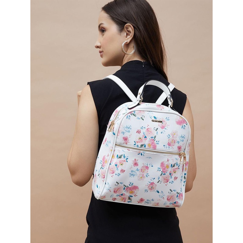 Ginger by Lifestyle Women Floral Printed Backpack