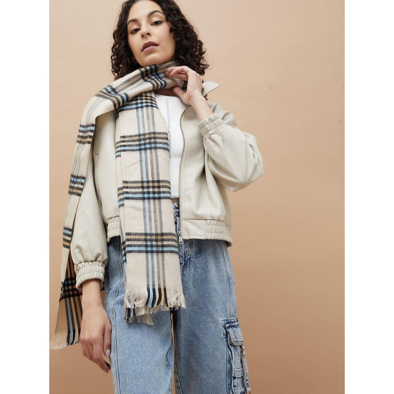 Ginger by Lifestyle Women Striped Checked Stole