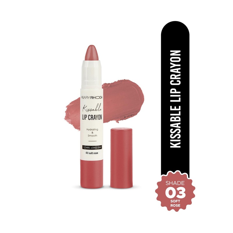 Hilary Rhoda Kissable 12-Hour Stay Transfer Proof Lip Crayon 3.5g- Soft Rose 03