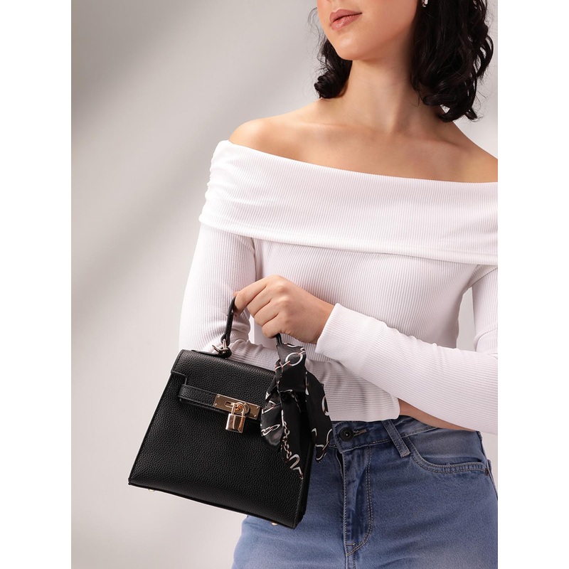 Mast & Harbour Textured Structured Satchel Bag