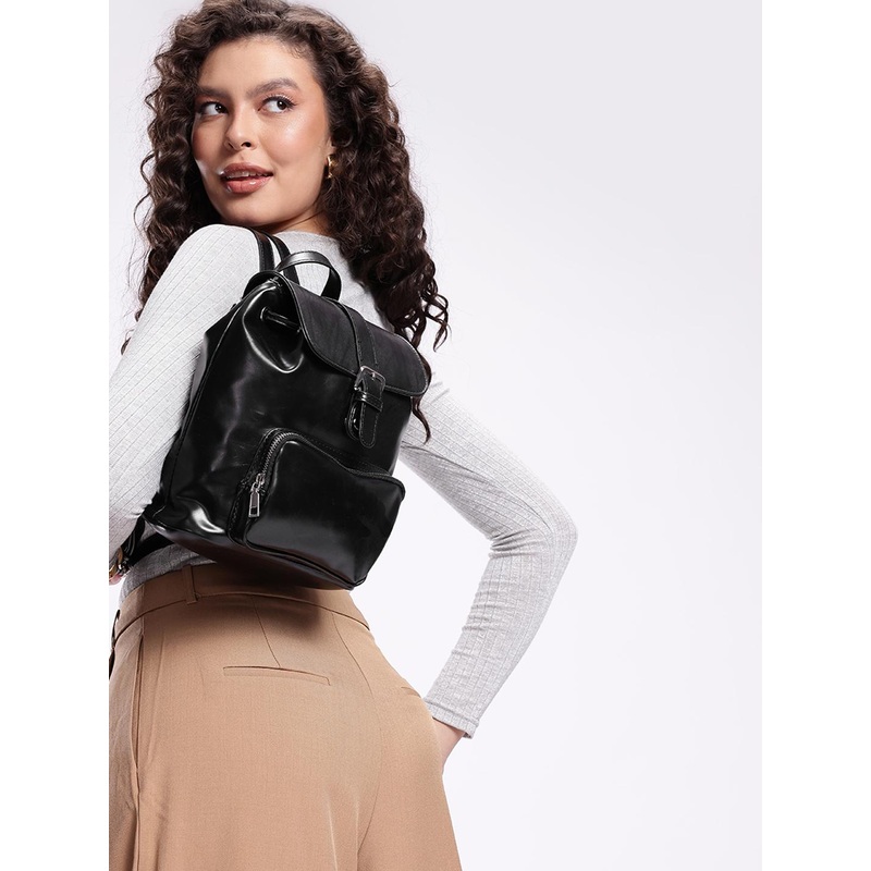 Mast & Harbour Women Black Collge Backpack