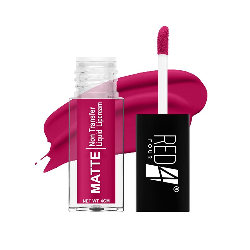 RED 4 Miss Perfect Non Transfer Matte Liquid Lipstick – 4 g – Tyrian Purple – 122
