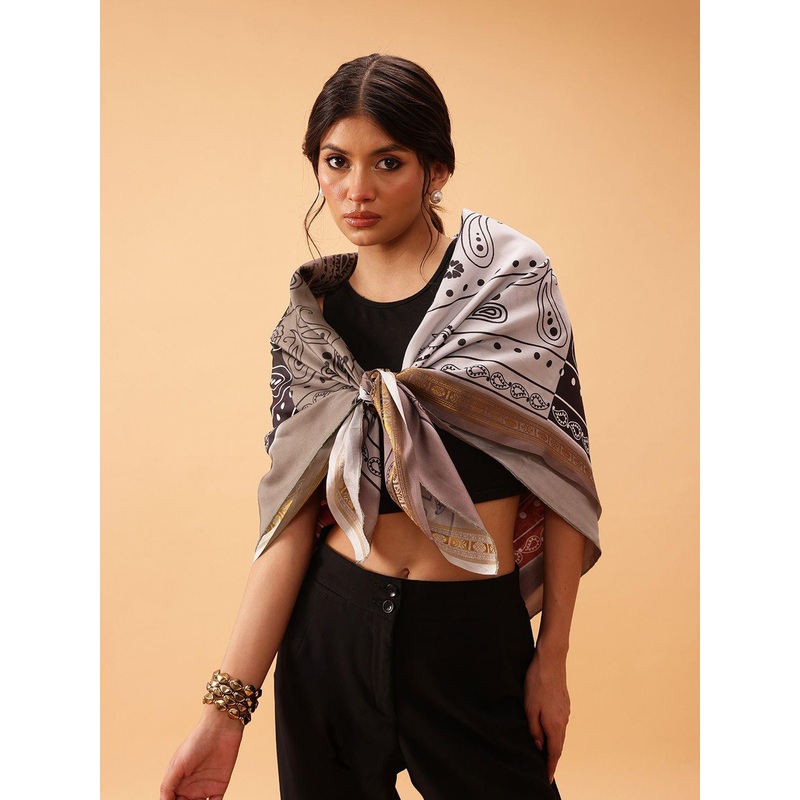 Silk Land Women Paisely  Printed Scarf