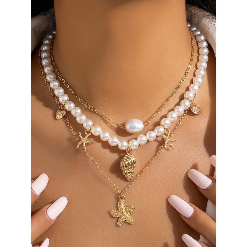 StyleCast x Revolte Gold-Plated Pearls Layered Chain
