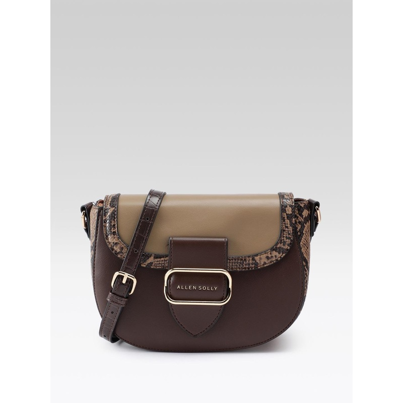 Allen Solly Colourblocked Structured Sling Bag With Snake Print Detail