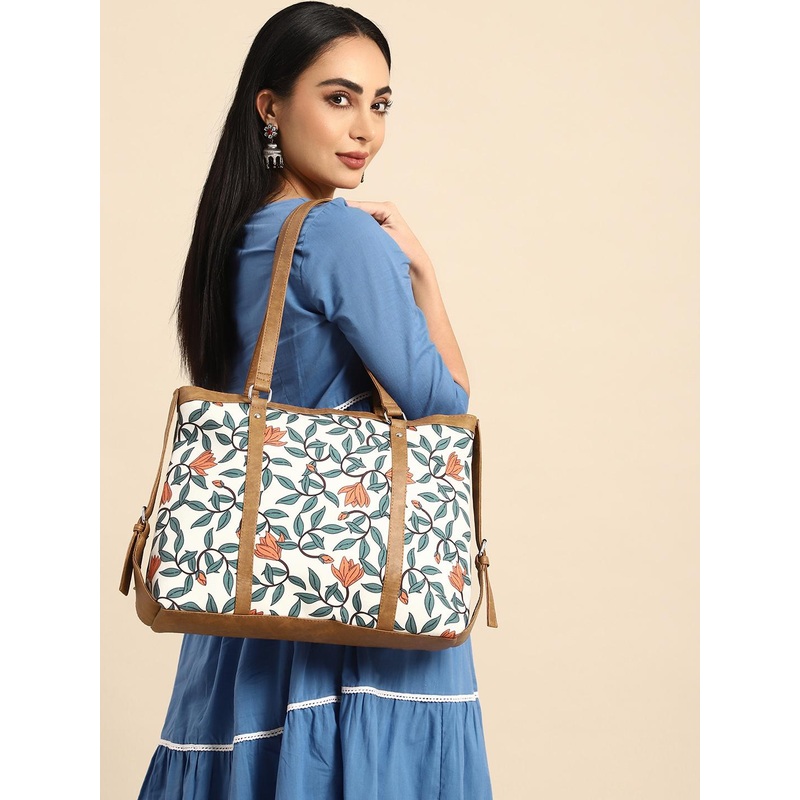 Anouk Floral Printed Oversized Shopper Tote Bag