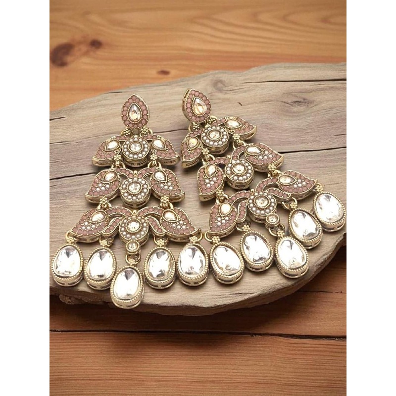 BFC – BUY FOR CHANGE Women Gold & Pink Chandbalis Earrings