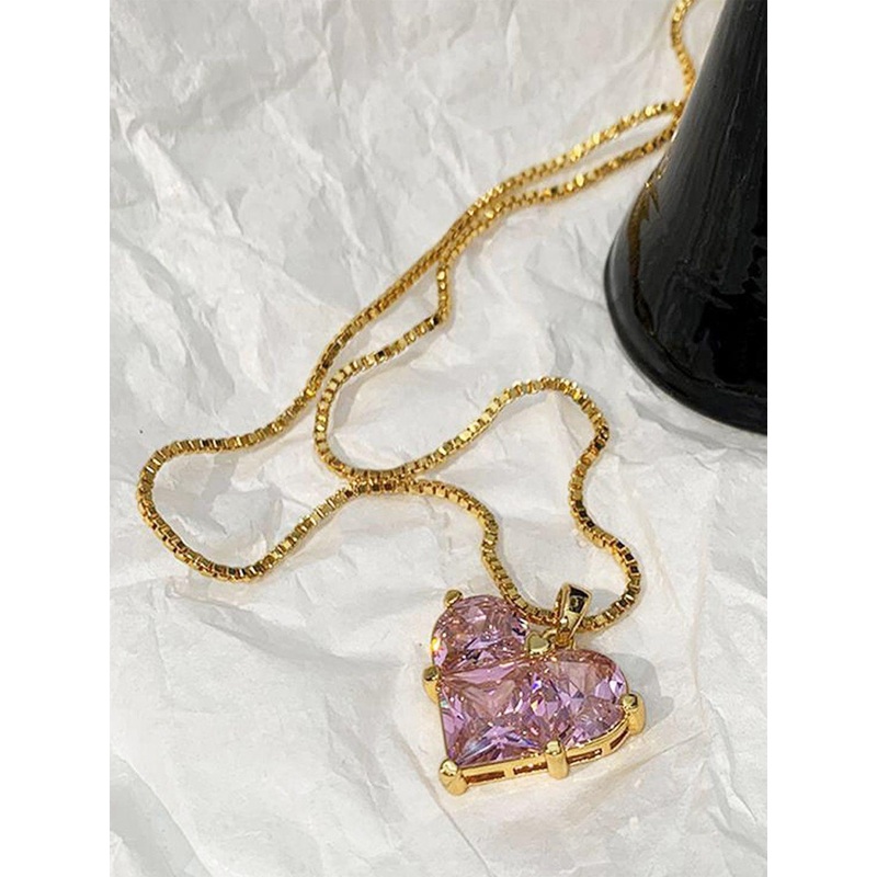 Designs & You Gold-Plated Stainless Steel Heart Shaped Pendant With Chain