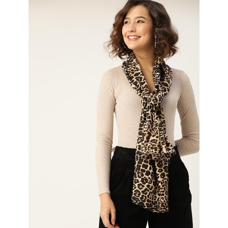 DressBerry Women Black & Beige Printed Scarf