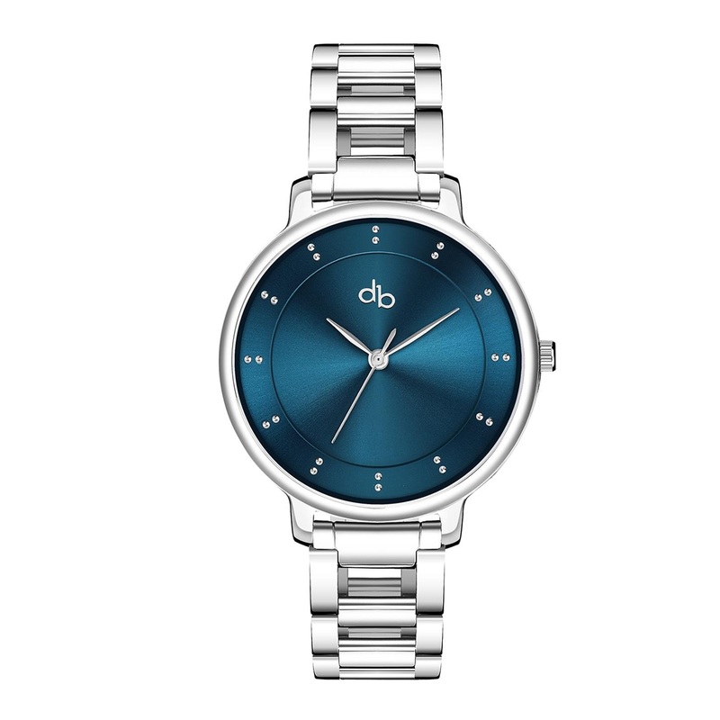 DressBerry Women Blue Embellished Dial  Stainless Steel Straps Analogue Watch-DB-007-Blue