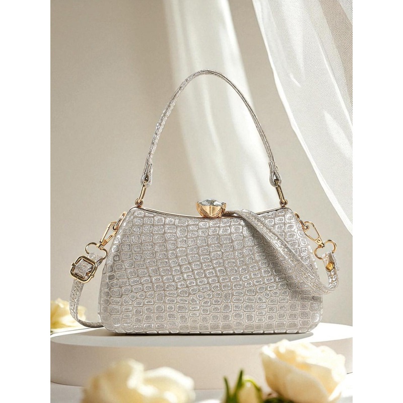 Exotic Textured Jute Box Clutch