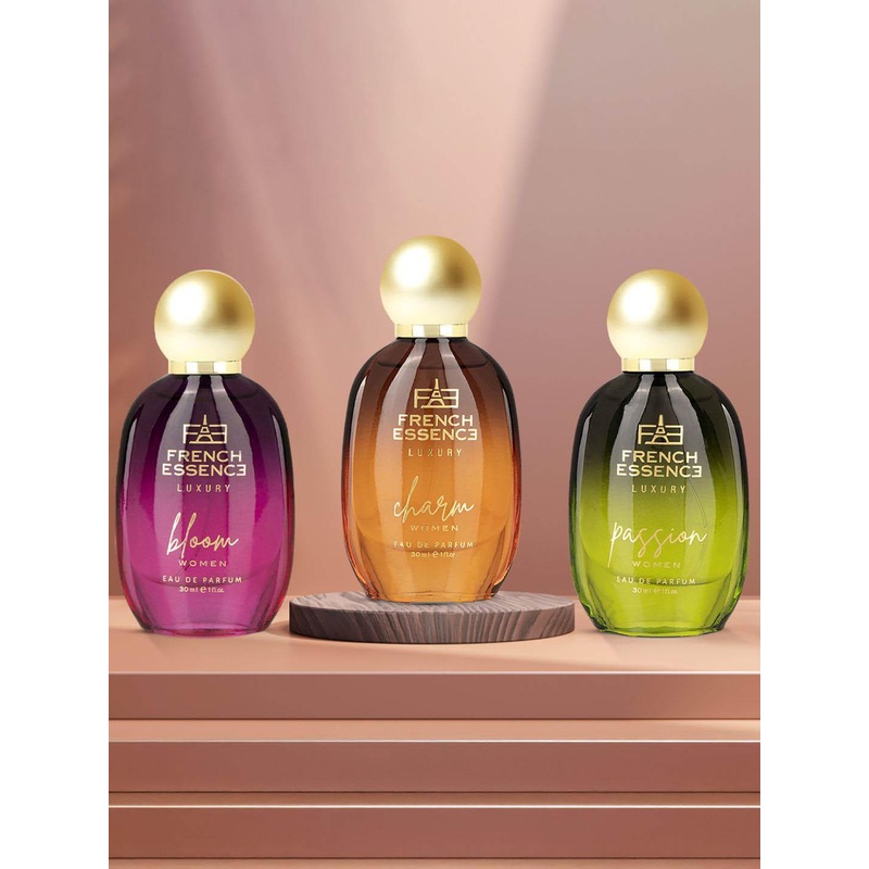 FRENCH ESSENCE Women Set Of 3 Bloom, Charm And Passion Long Lasting EDP – 30 ml Each