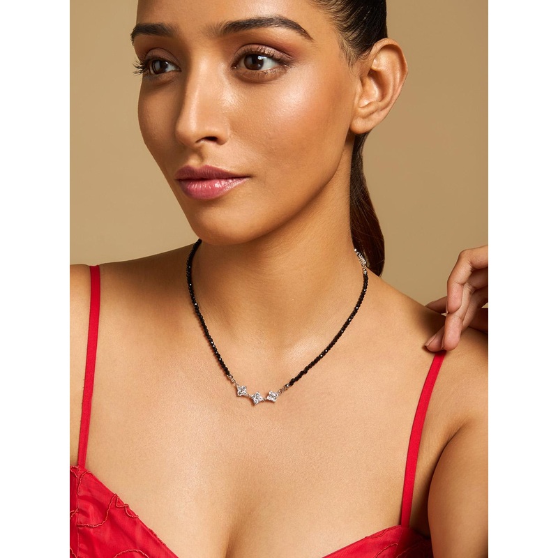 Kushal’s Fashion Jewellery Rhodium-Plated Necklace