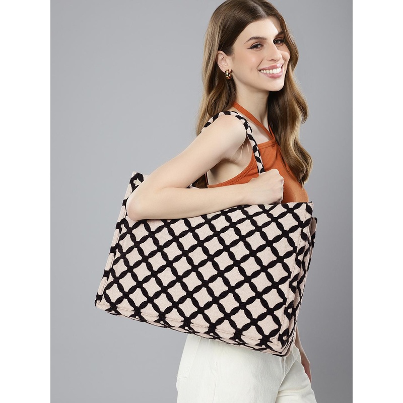 Mast & Harbour Geometric Printed Shopper Tote Bag
