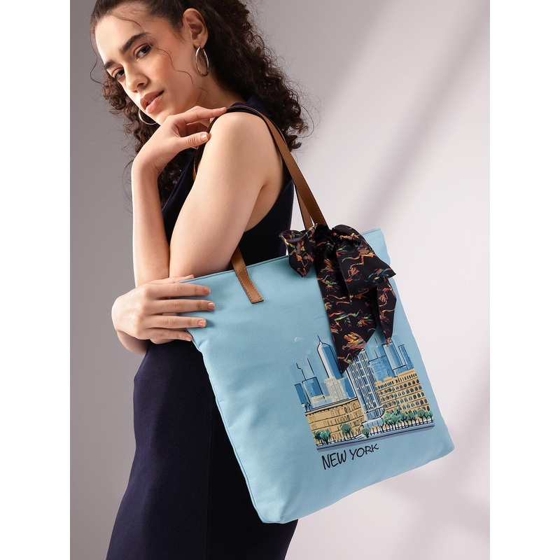 Mast & Harbour Printed Shopper College Tote Bag
