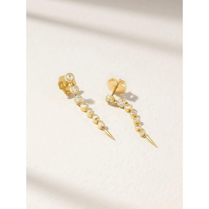 MINUTIAE Gold-Plated Circular Shaped Drop Earrings