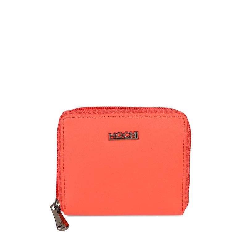 Mochi Women  Zip Detail Leather Card Holder Wallet
