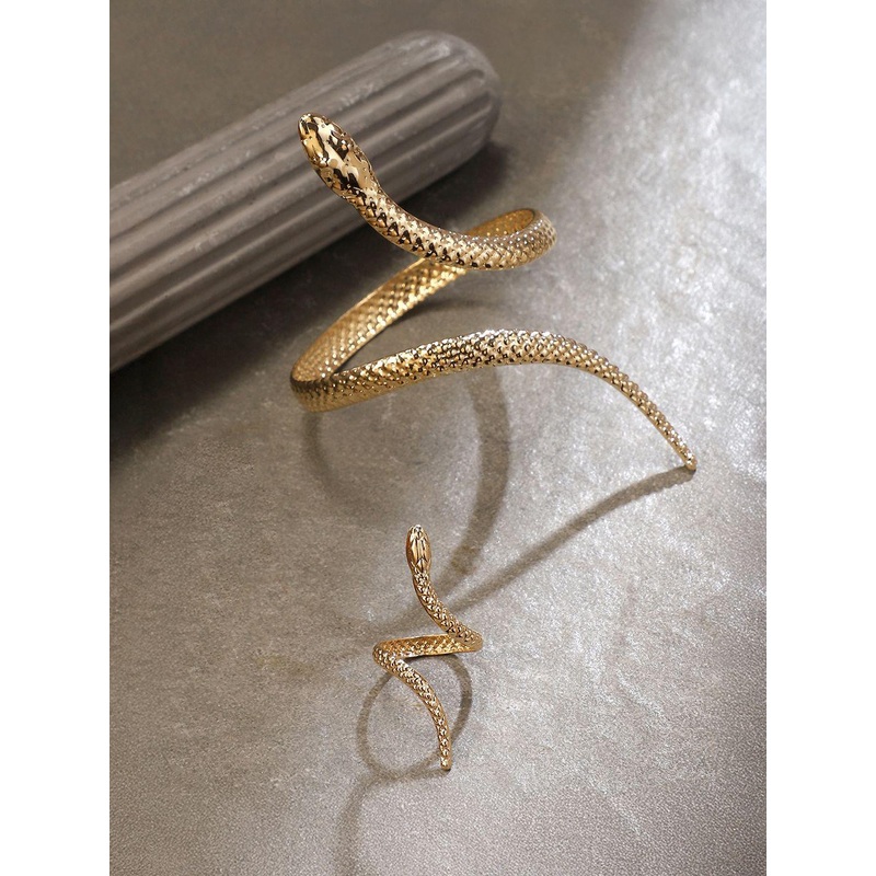 SOHI California Gold-Plated The Ophidian-Swirl Jewellery Set