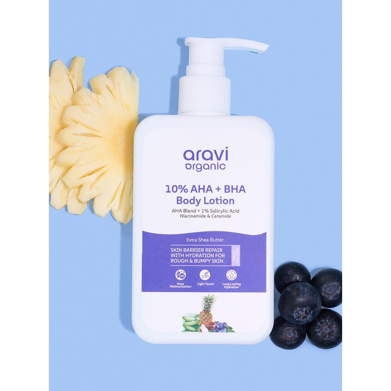 Aravi Organic 10% AHA + 1% BHA Body Lotion For Exfoliation – 200ml