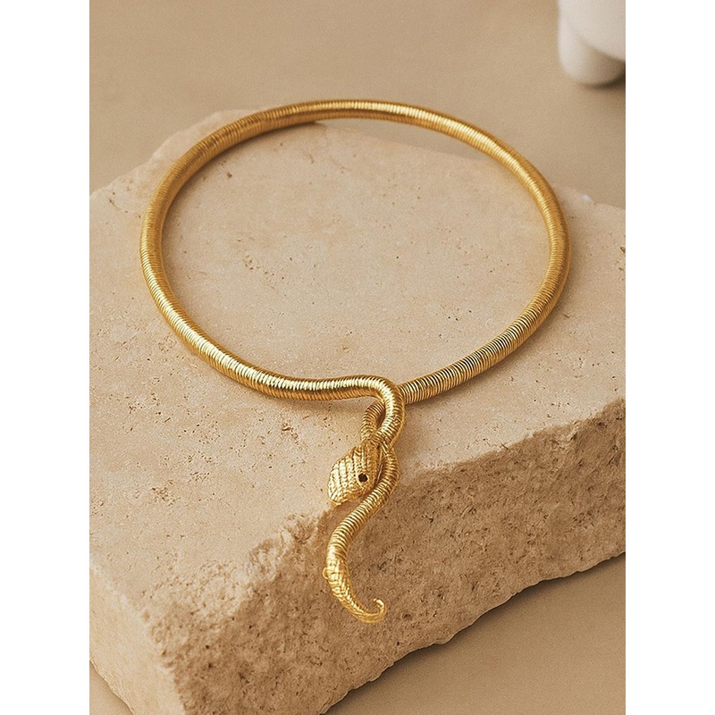 Bohey by KARATCART Gold-Plated Snake Design Necklace