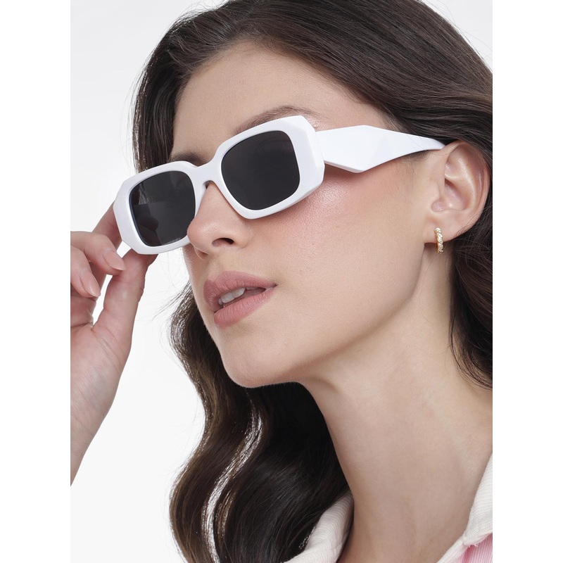 Carlton London White Toned with Black UV Protected Lens Wayfarer Sunglass