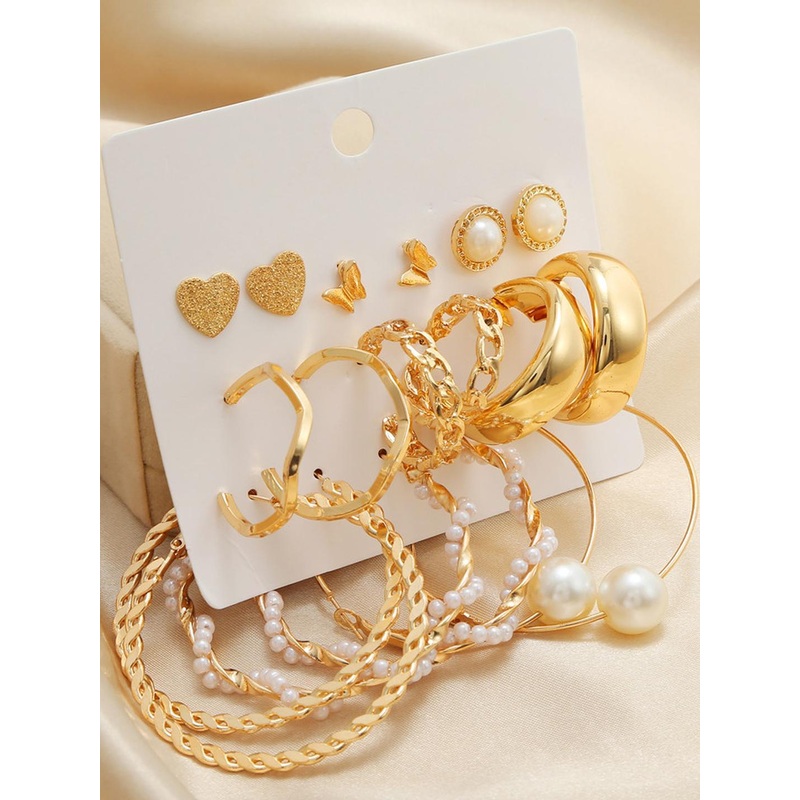 DressBerry Gold-Plated Hoop  Earrings