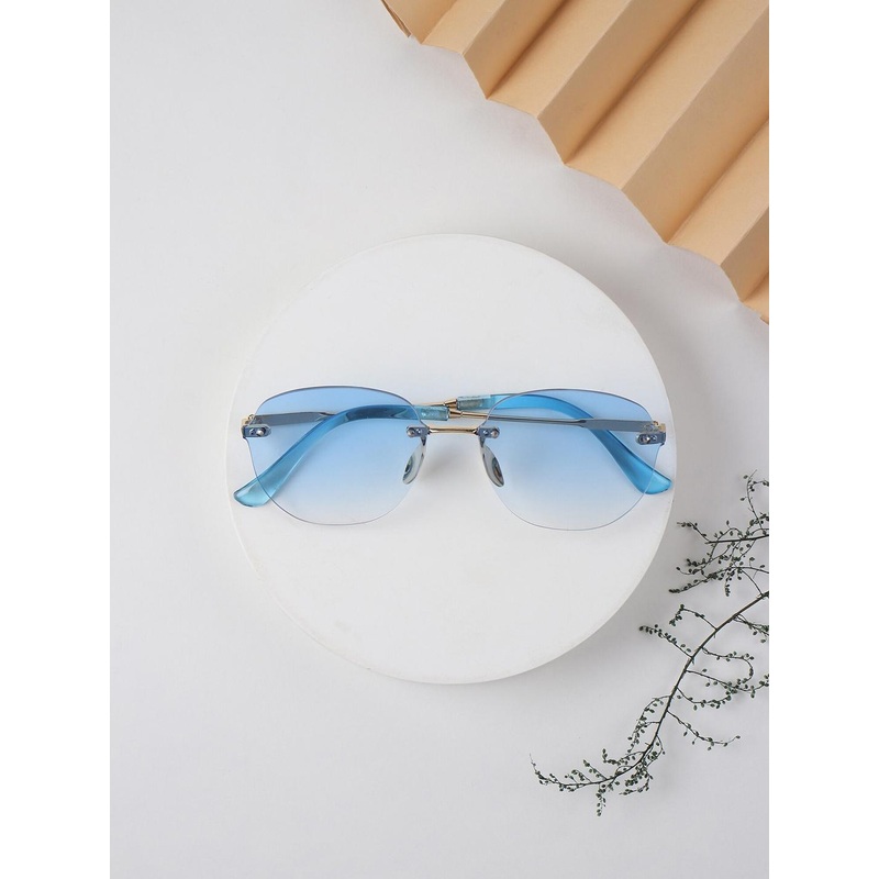 DressBerry Women Blue Round Sunglasses with UV Protected Lens-6005 blue