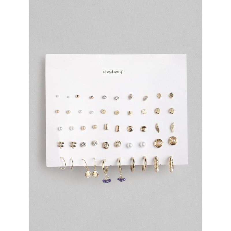 DressBerry Women Set of 25 Contemporary-Shaped Earrings