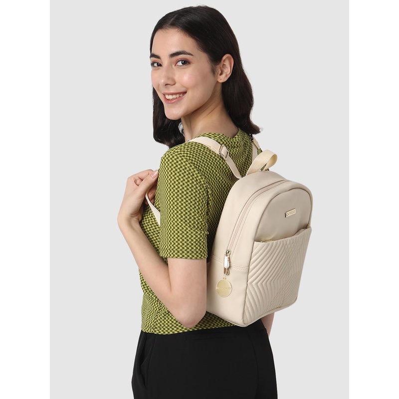 DressBerry X CAPRESE Leo Women Cream Medium Backpack