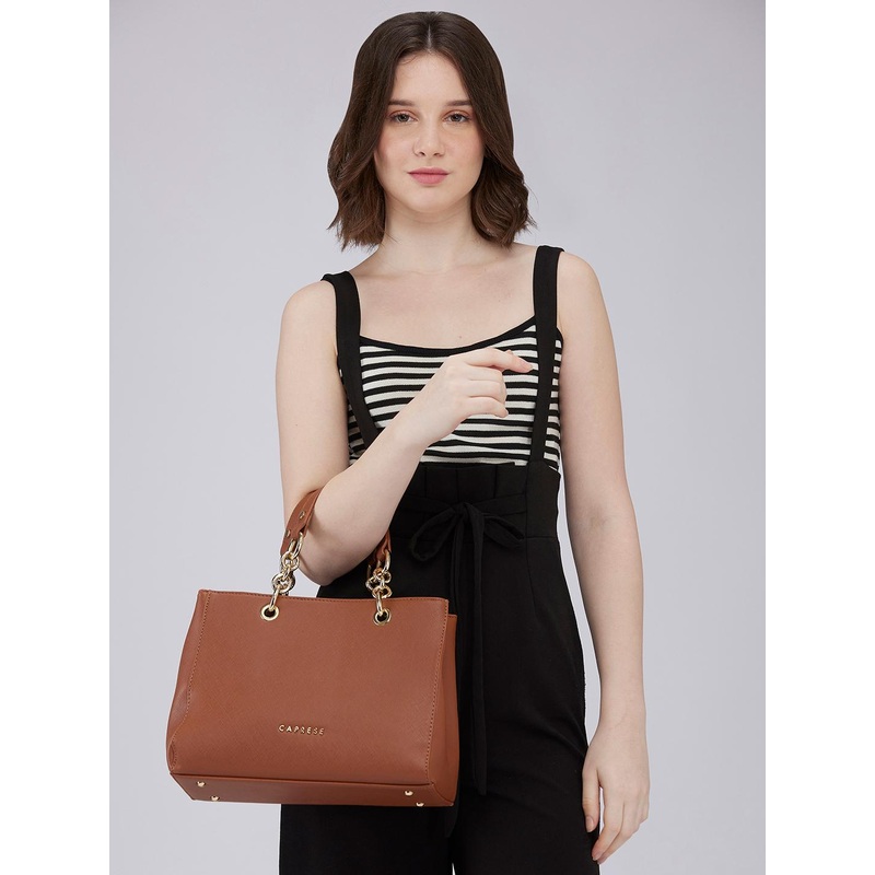 DressBerry X CAPRESE Maisie Women Tan Medium Tote Bag