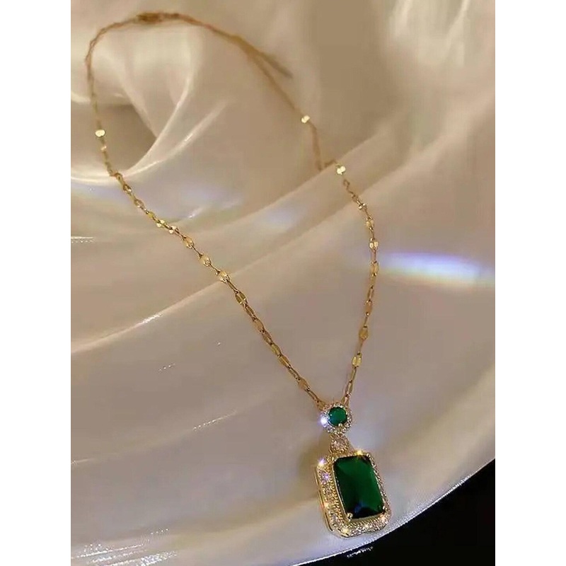 Jewels Galaxy Gold-Plated CZ Studded Circular Pendant With Chain