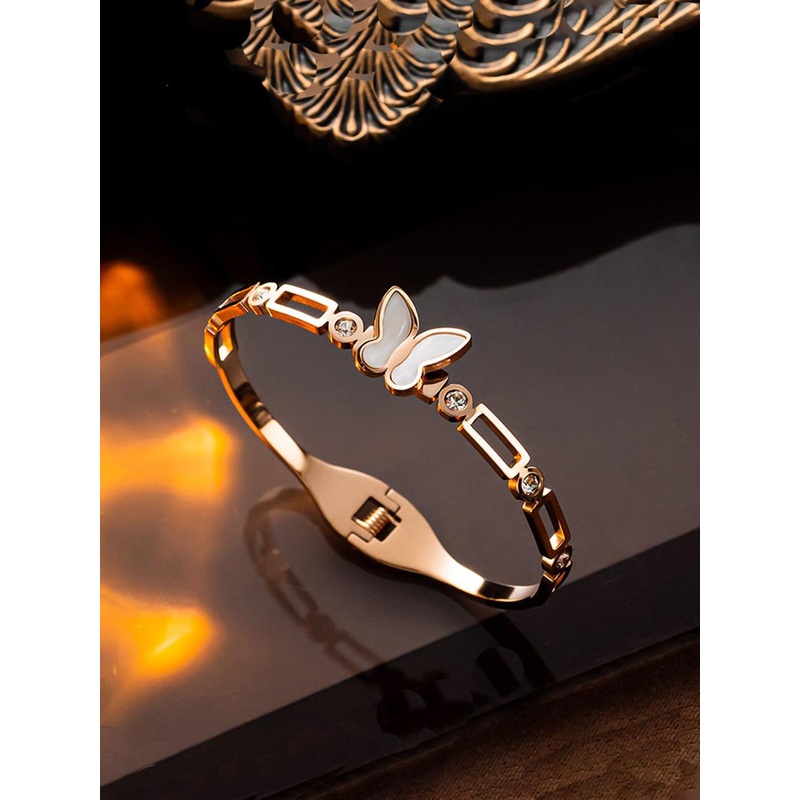 Jewels Galaxy Rose Gold-Plated Cuff Bracelet