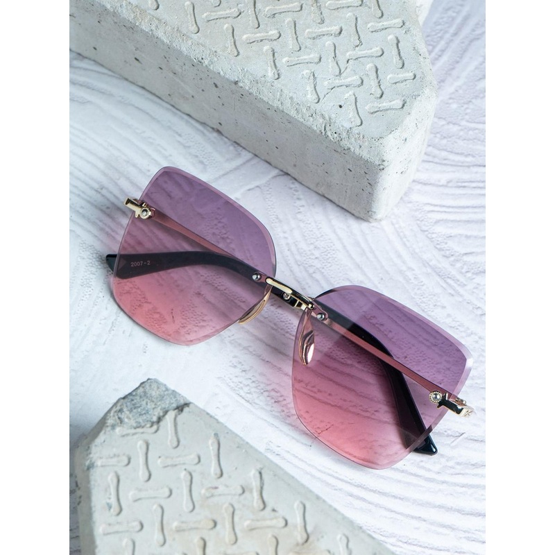 Leeway Women UV Protected Lens Rectangle Sunglasses LW-2007-2-DARKPINK