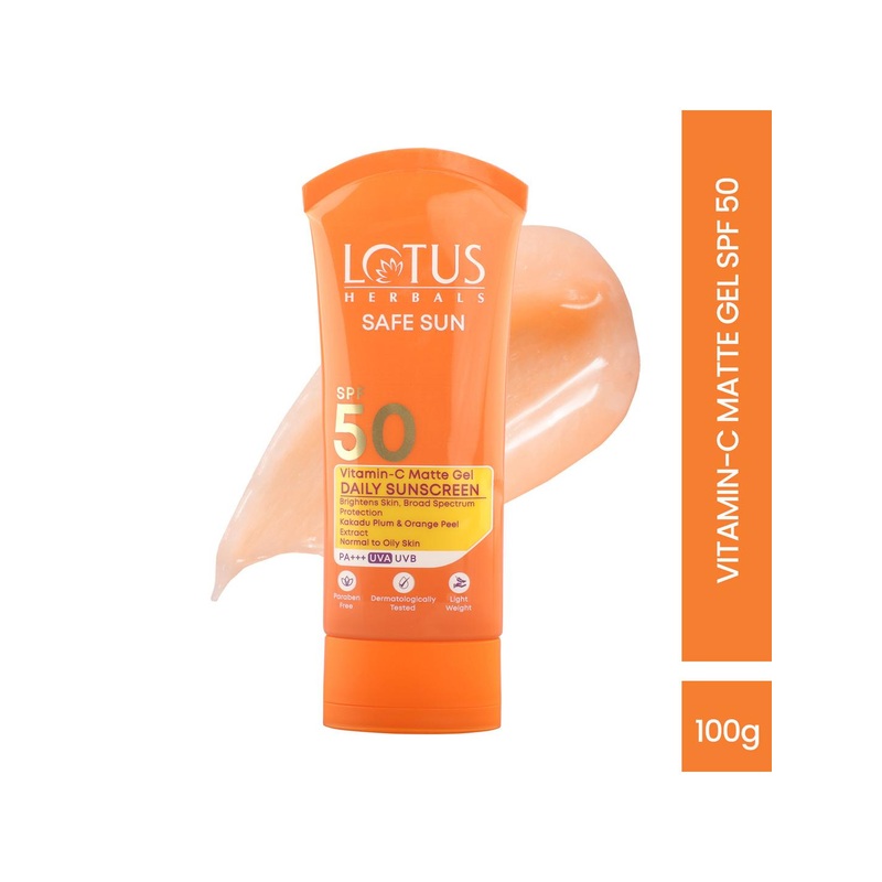 Lotus Herbals Safe Sun Vitamin-C MatteGEL SPF50 Daily Sunscreen – 100 g