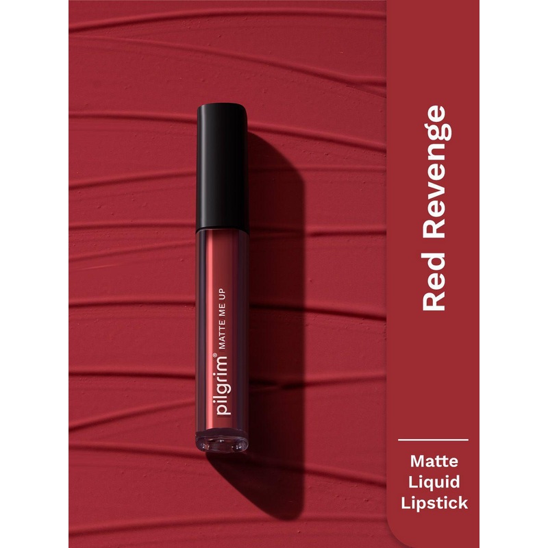 Pilgrim Matte Me Up Liquid Long-Lasting & Non-Drying Lipstick – 3 ml – Red Revenge -16