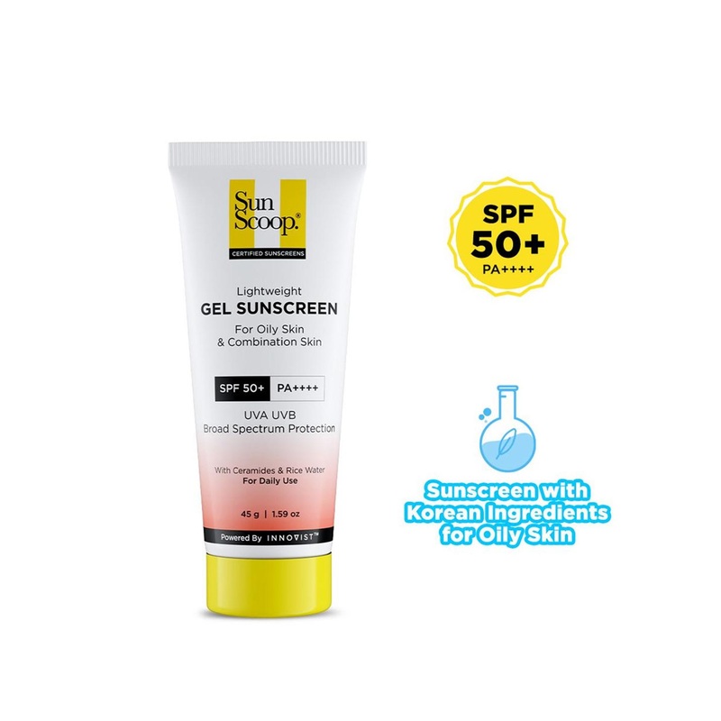 SunScoop Ceramides & Rice Water UVA UVB SPF 50+ PA++++ Gel Sunscreen – 45g