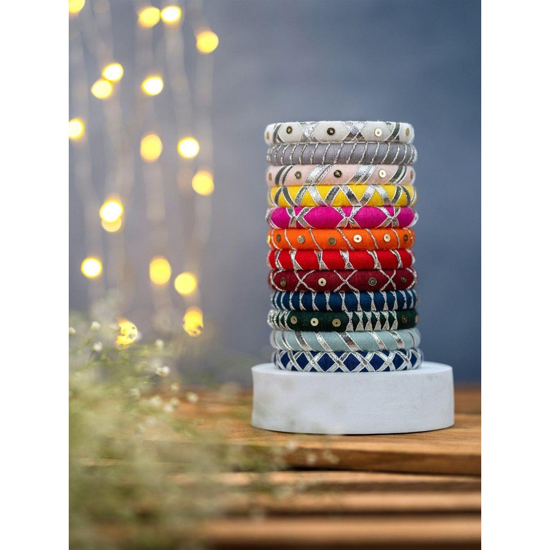 Taasha Craft Aarohi Set Of 12 Thread Bangles