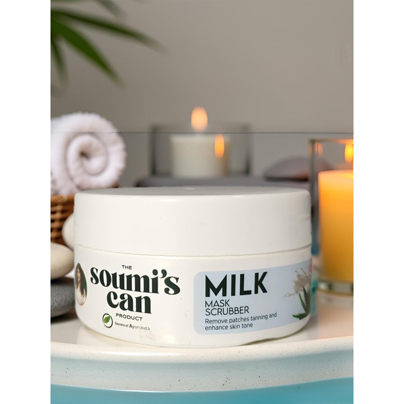 THE SOUMI’S CAN PRODUCT Milk Mask Scrubber For Smooth Silky and Radiant Skin – 100ml
