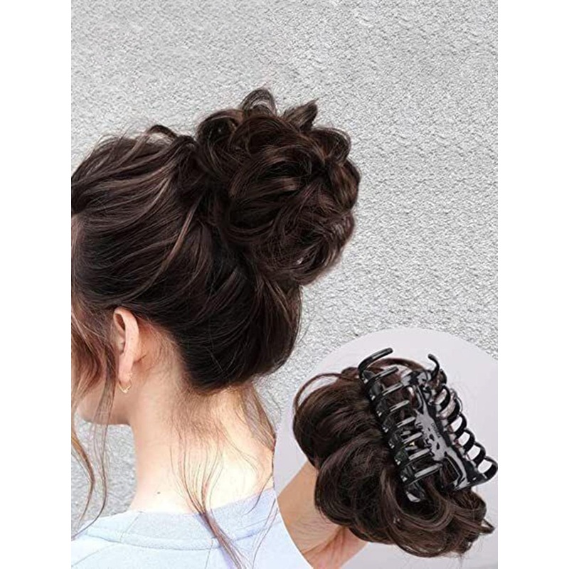 vister Wavy Clip-In Bun Hair Extension – Brown – 5 Inch