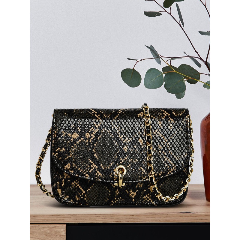 Accessorize London Women’s Edie Snake Woven chain sling Bag