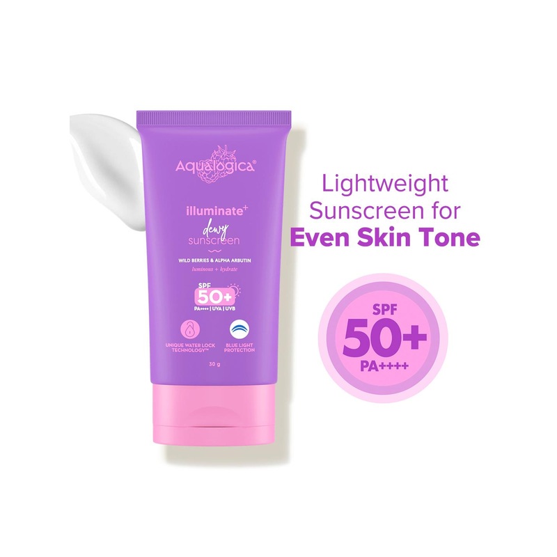 Aqualogica Wild Berries & Alpha Arbutin Illuminate+ Dewy Sunscreen SPF50+ PA++++ 30g