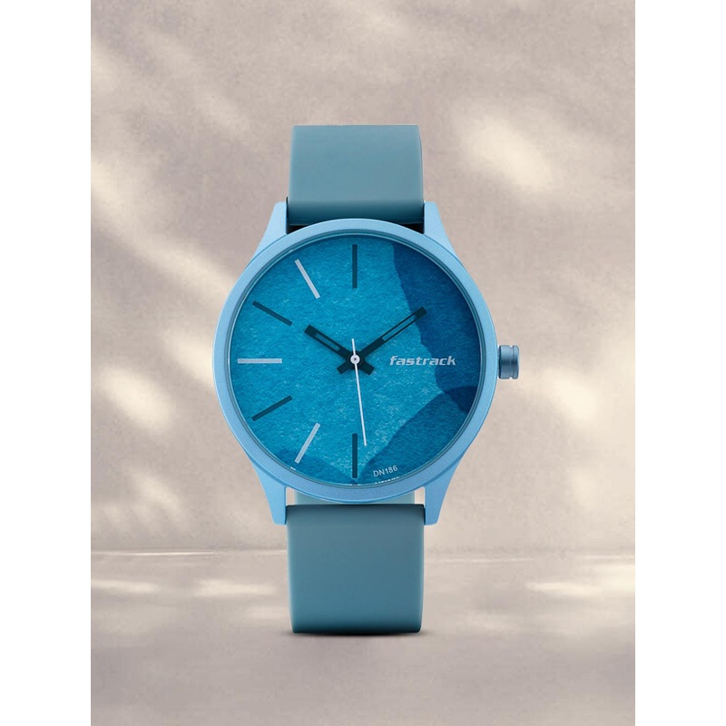 Fastrack Unisex Light Blue Aluminium Printed Dial & Straps Analogue Watch