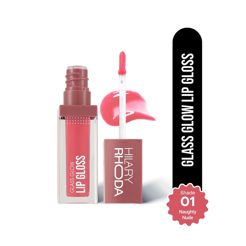 Hilary Rhoda Glass Glow Nourishing & Hydrating Lip Gloss- 5 ml- Naughty Nude 01