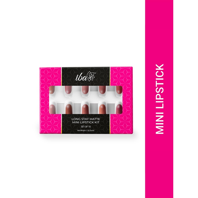 Iba Set Of 10 Long Stay Creamy Matte Mini Lipstick Kit – 1.2 g Each