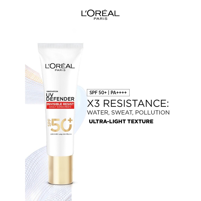 LOreal Paris UV Defender Invisible Resist Lightweight Daily Sunscreen SPF50+ PA++++ – 30ml