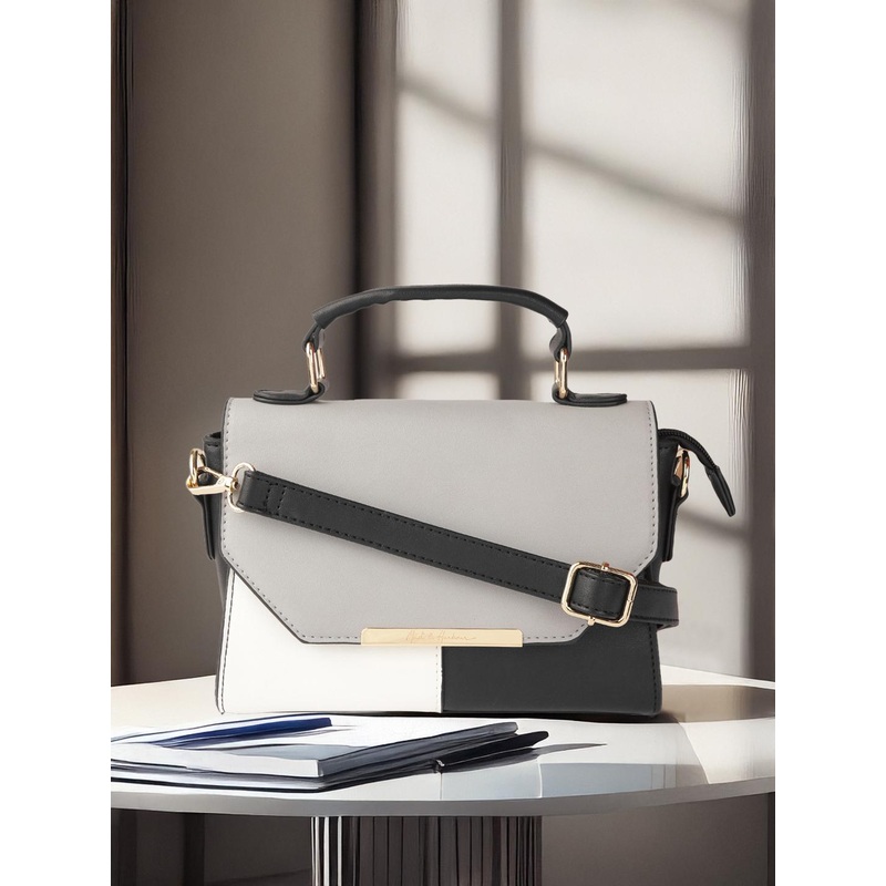 Mast & Harbour Women Colourblocked Satchel Bag