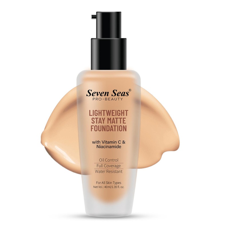 Seven Seas Full Coverage Stay Matte Foundation  With Vitamin C- 40ml – Natural 03
